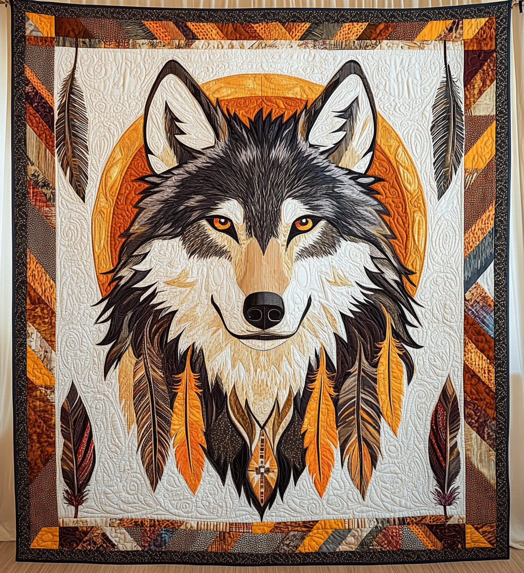 Native American Wolf DAI171224052 Quilt Blanket