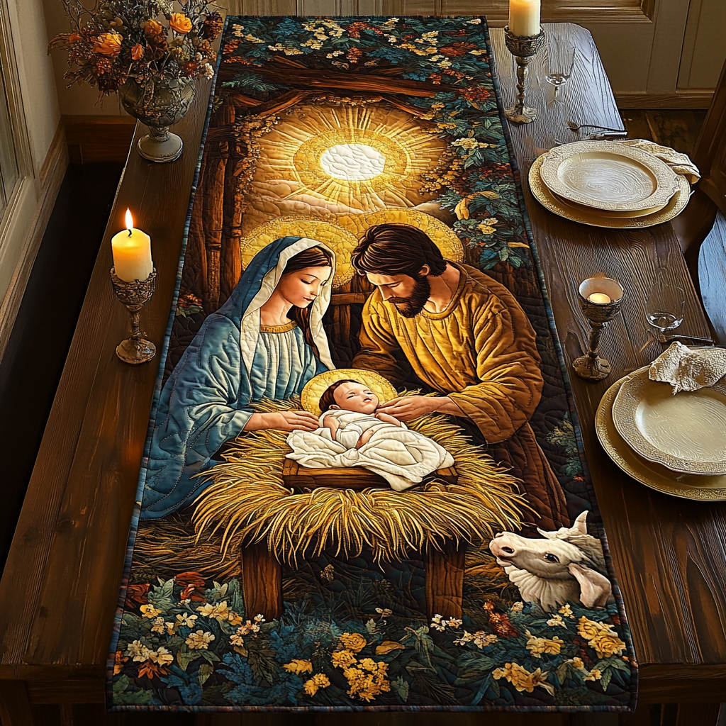 Nativity TAI041024267 Quilted Table Runner