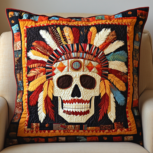 Native American Skull DAI301224171 Quilted Pillow Case