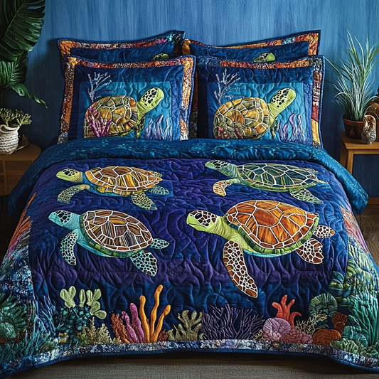 Sea Turtle TAI141124155 Quilt Bedding Set