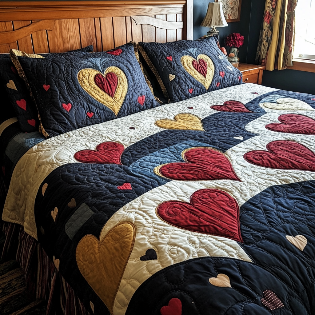 Heart TAI041024521 Quilt Bedding Set