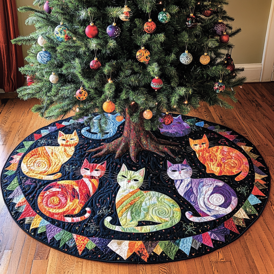 Cats TAI021024129 Quilted Tree Skirt