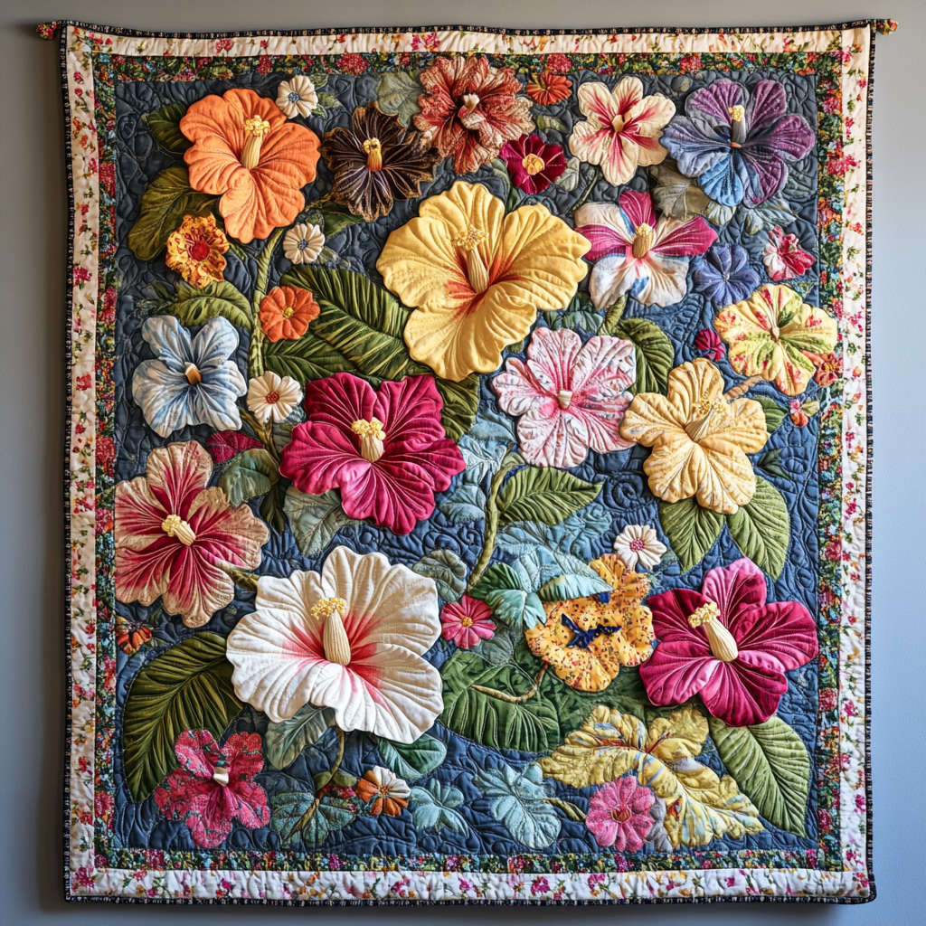 Hibiscus Flower DAI181124072 Quilt Blanket