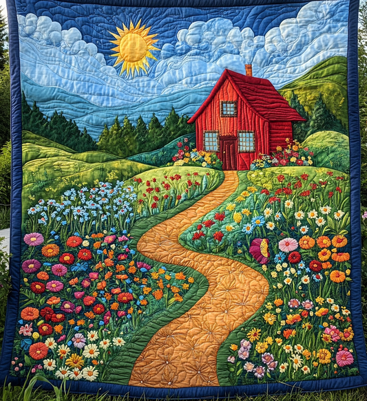 Flower Farm House DAI090125241 Quilt Blanket