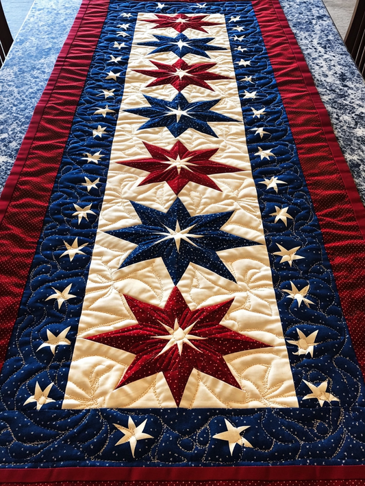 Patriotic Star DAI040225446 Quilted Table Runner
