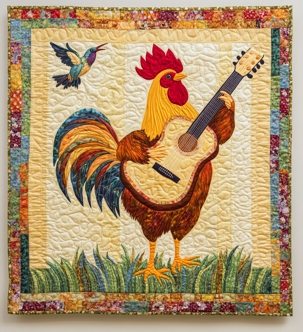 Chicken Guitarist DAI241224332 Quilt Blanket