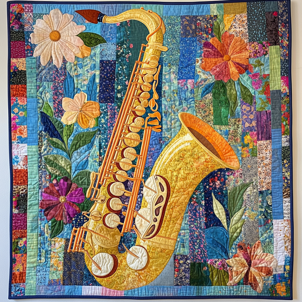 Saxophone DAI301224115 Quilt Blanket