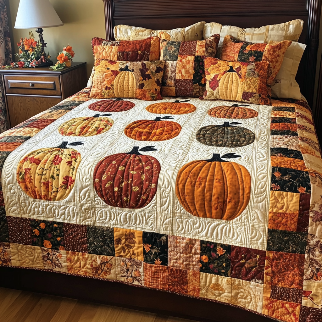 Pumpkin TAI021024221 Quilt Bedding Set