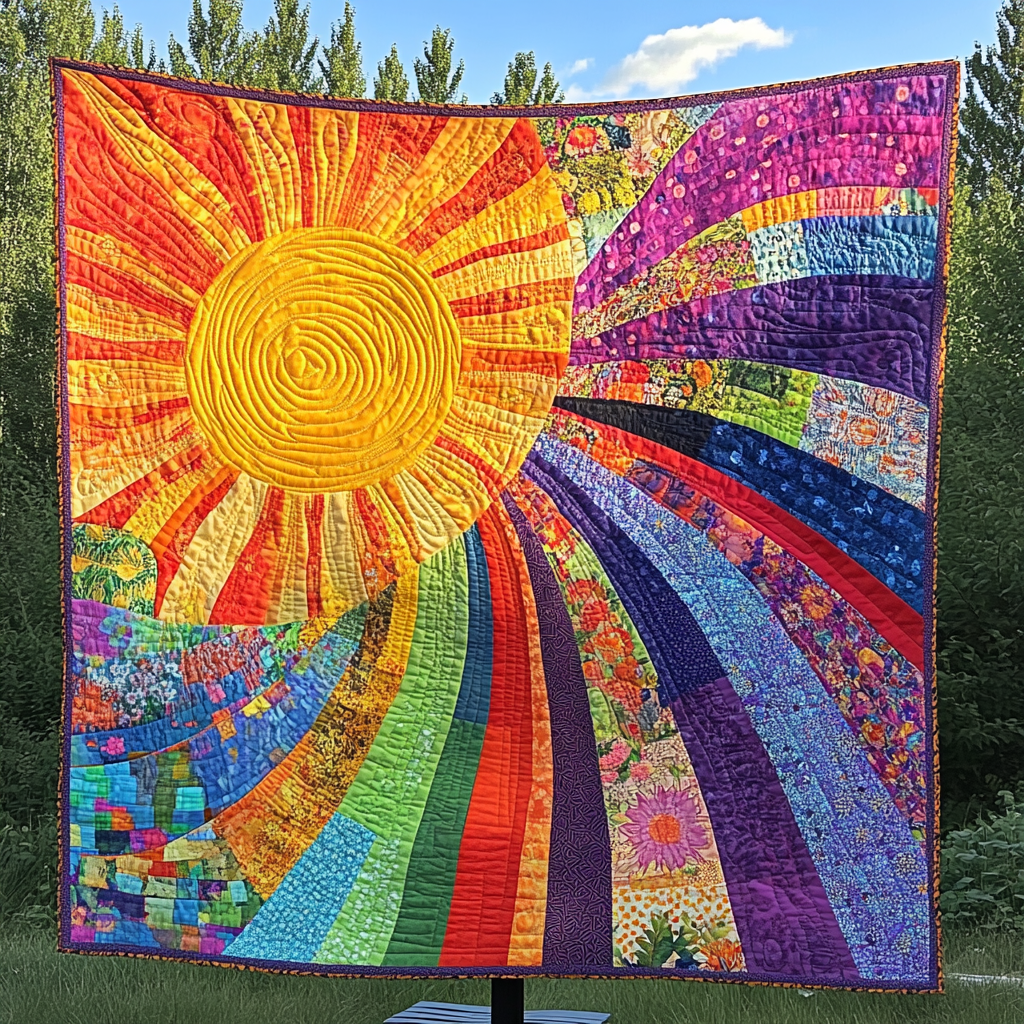 Hippie Sun TAI021024279 Quilt Blanket