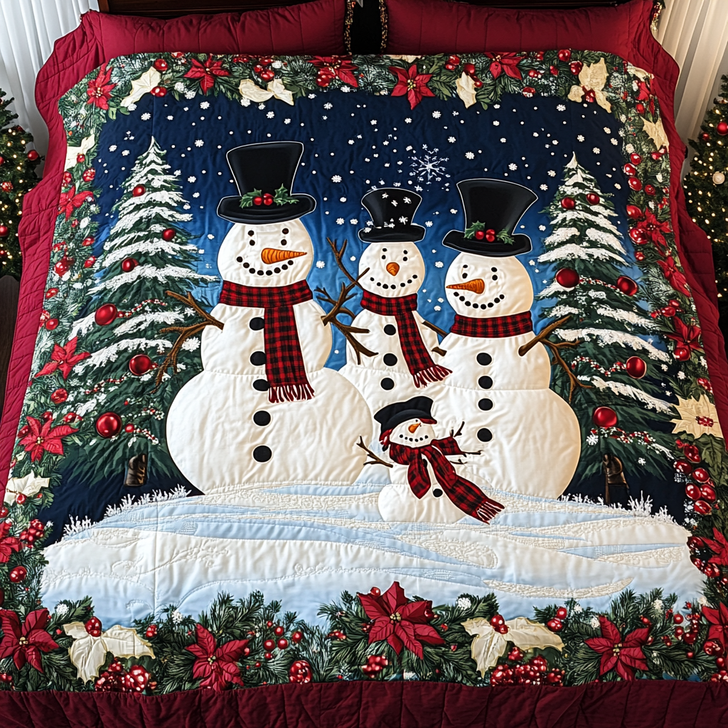 Christmas Snowman TAI141124231 Quilt Bedding Set