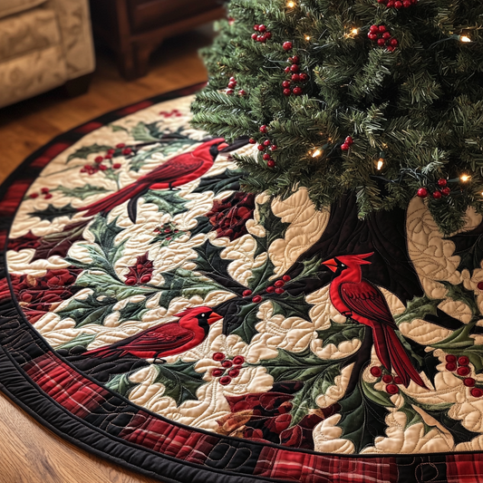 Christmas Cardinal TAI091024308 Quilted Tree Skirt