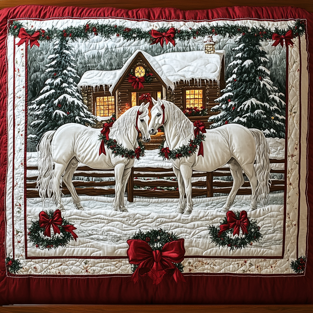 Christmas Horse TAI201124398 Quilt Blanket