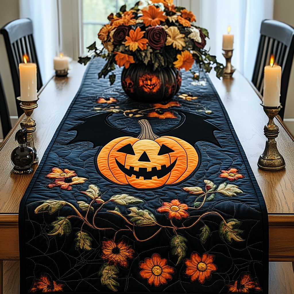 Halloween Pumpkin TAI021024209 Quilted Table Runner