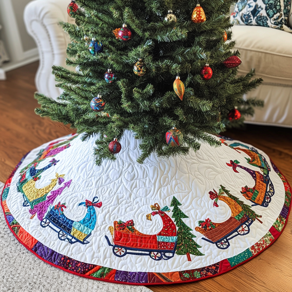 Christmas Sleigh DAI090924064 Quilted Tree Skirt