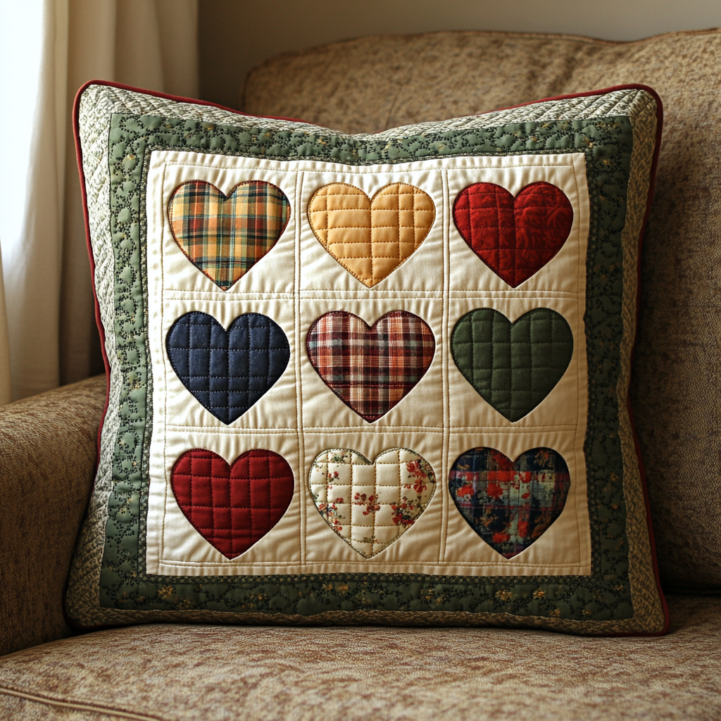 Heart DAI230924158 Quilted Pillow Case