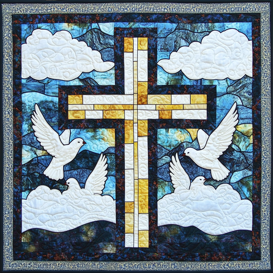 Dove With Christian Cross DAI231124042 Quilt Blanket