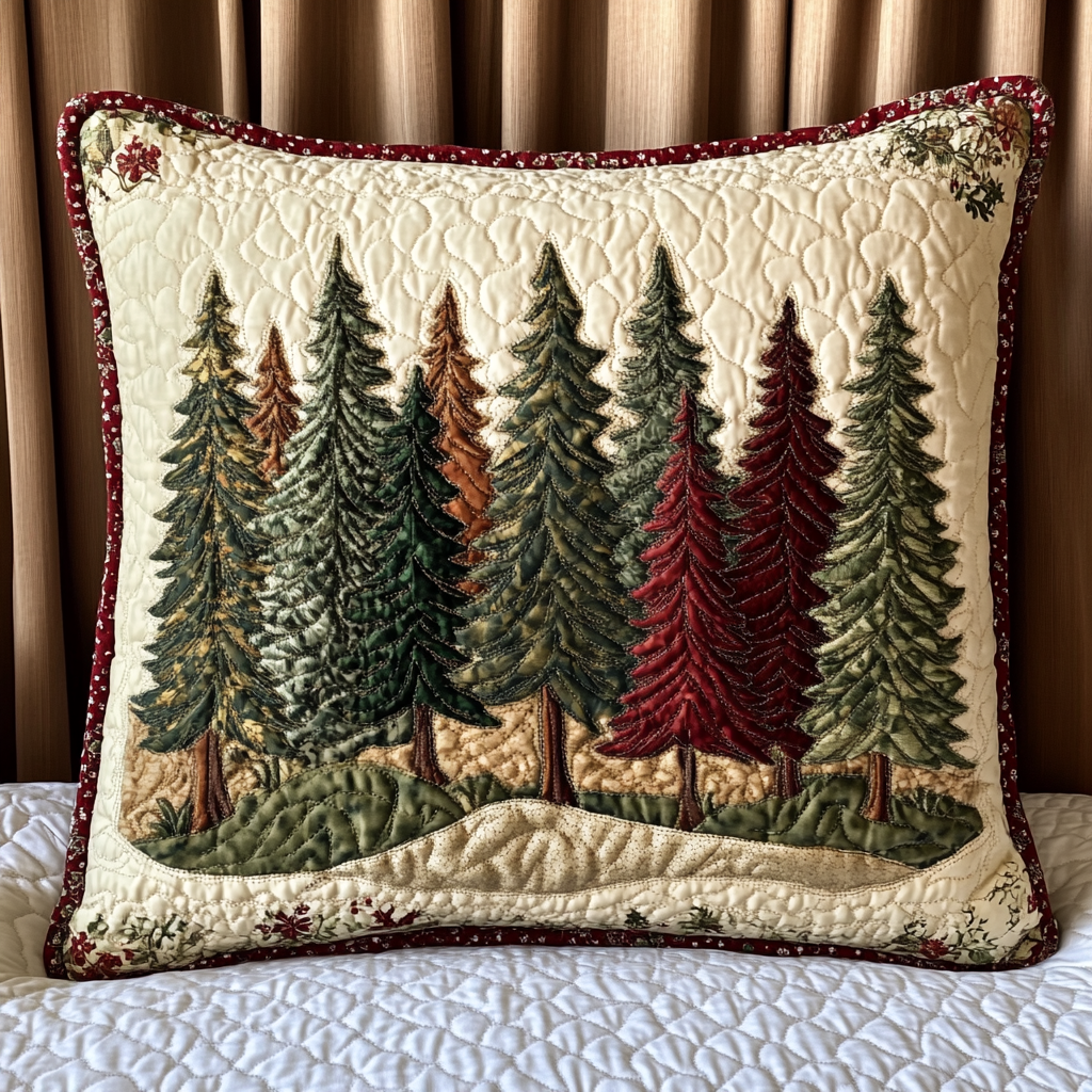 Christmas Tree TAI141124384 Quilted Pillow Case