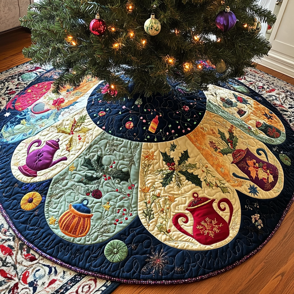 Teapot TAI041024088 Quilted Tree Skirt