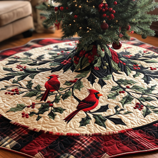 Christmas Cardinal TAI091024293 Quilted Tree Skirt