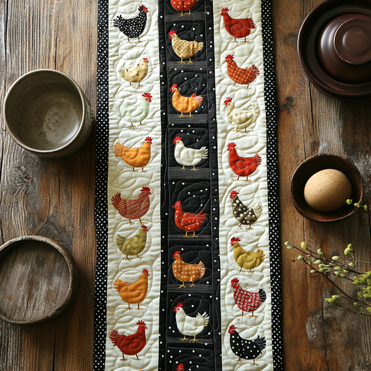 Chicken TAI041024368 Quilted Table Runner