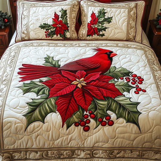 Christmas Cardinal TAI141124149 Quilt Bedding Set