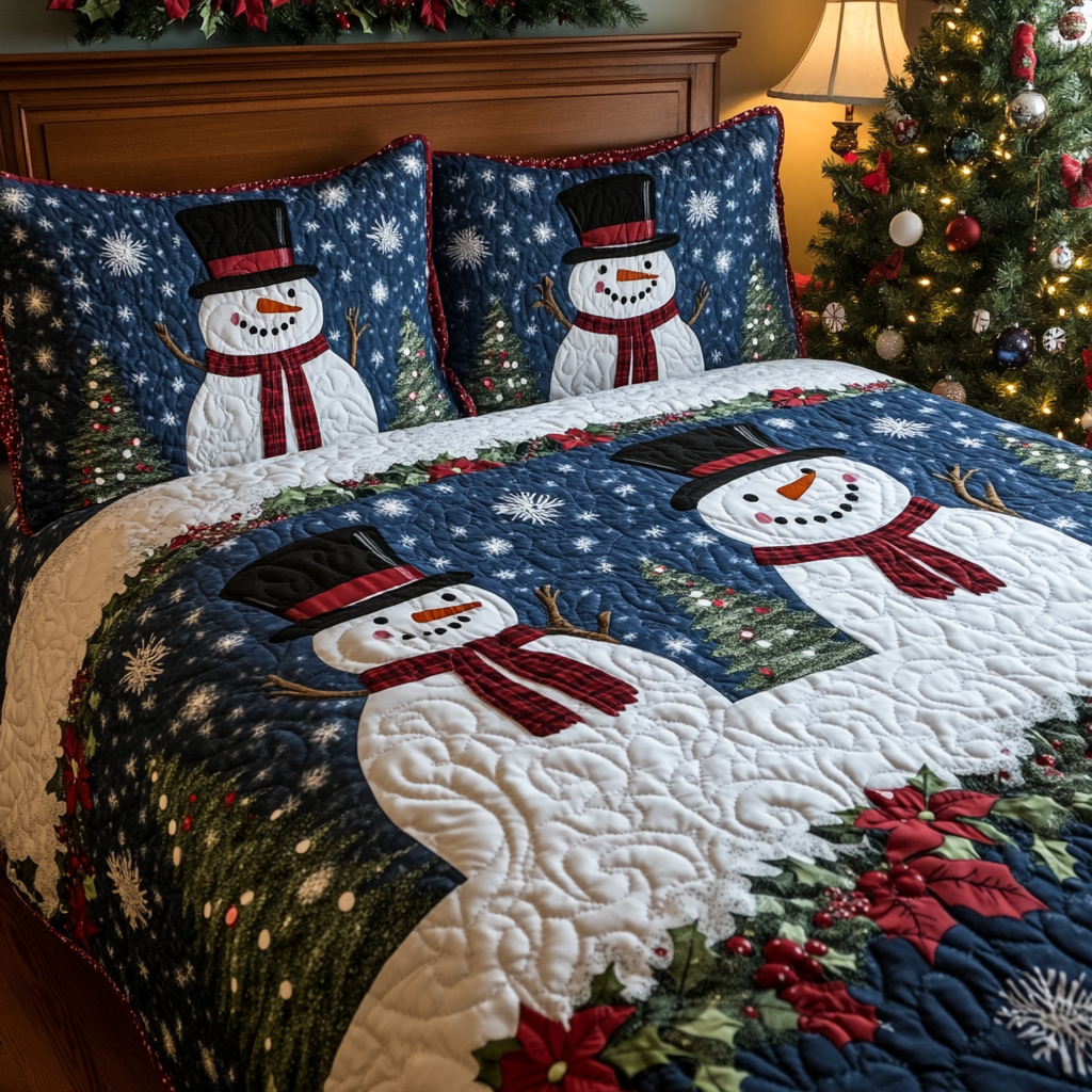 Christmas Snowman TAI141124240 Quilt Bedding Set