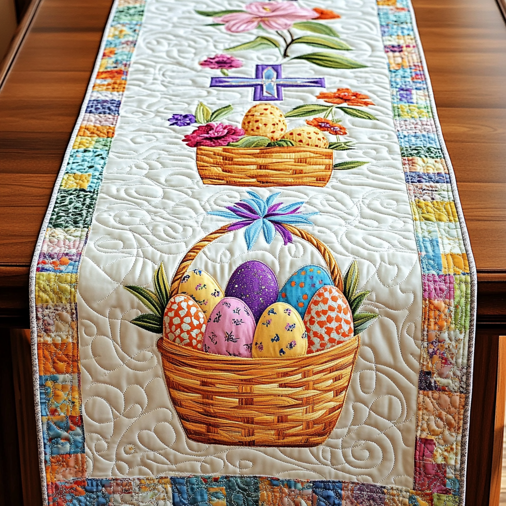 Easter Egg DAI090125288 Quilted Table Runner