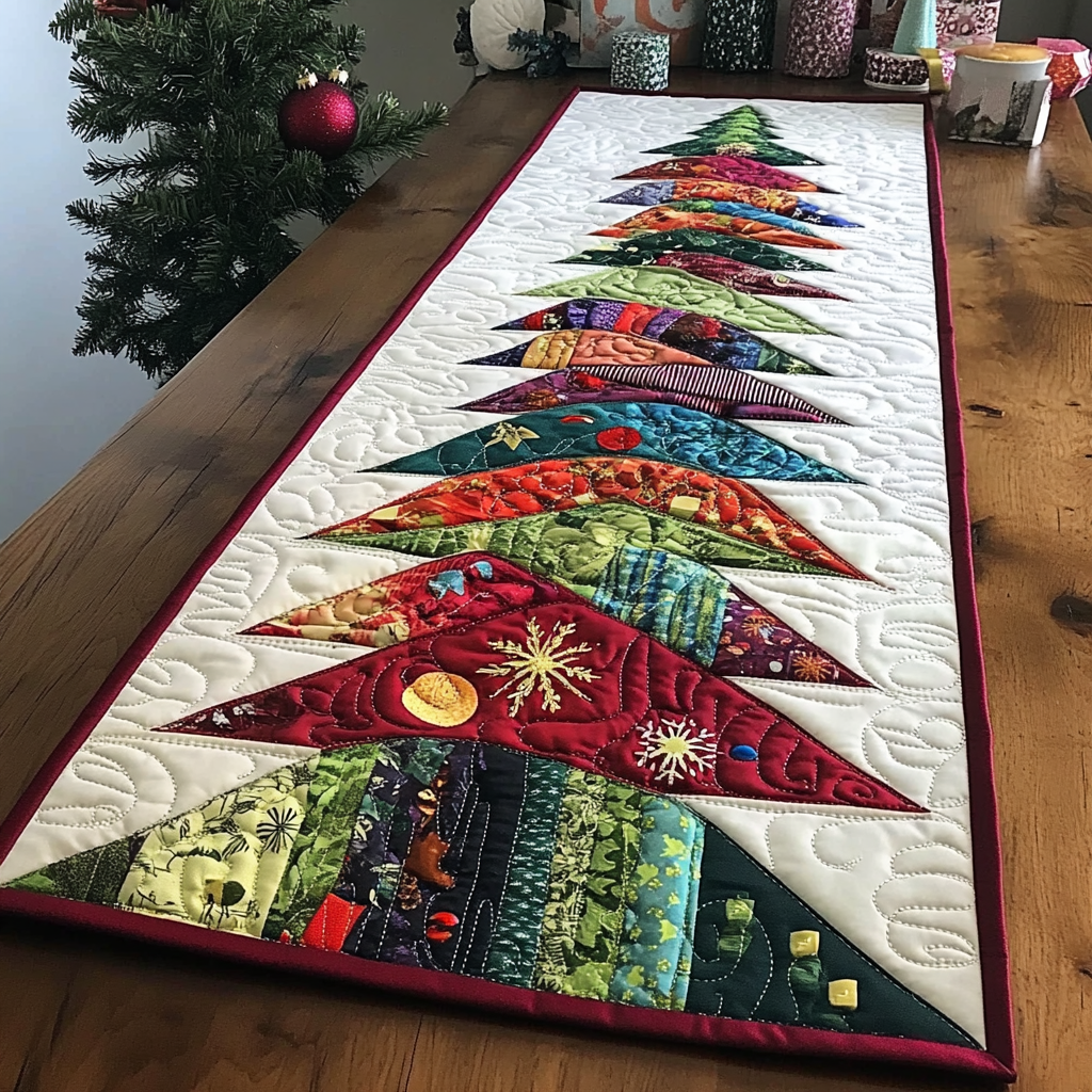 Christmas Tree TAI041024241 Quilted Table Runner