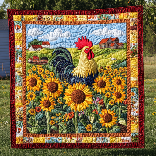 Rooster Sunflower Farm DAI241224412 Quilt Blanket