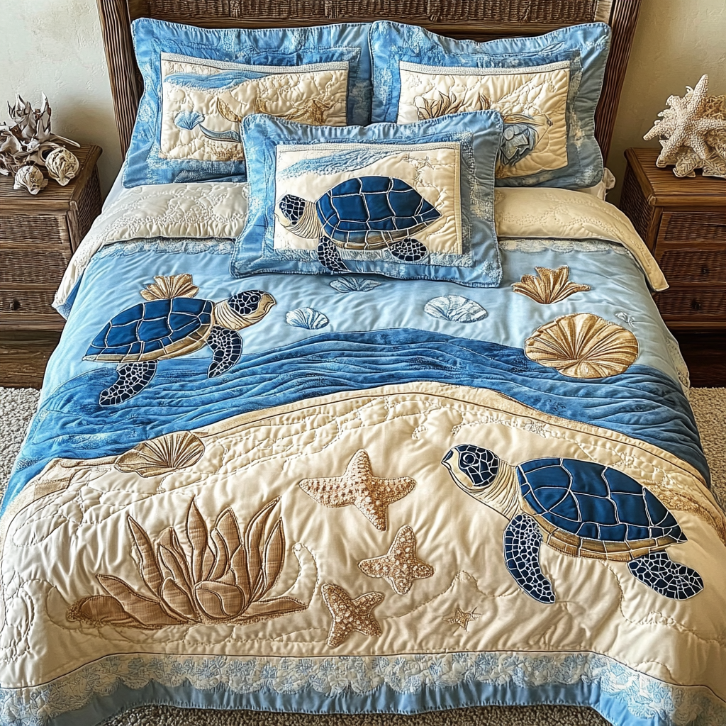 Sea Turtle TAI201124024 Quilt Bedding Set