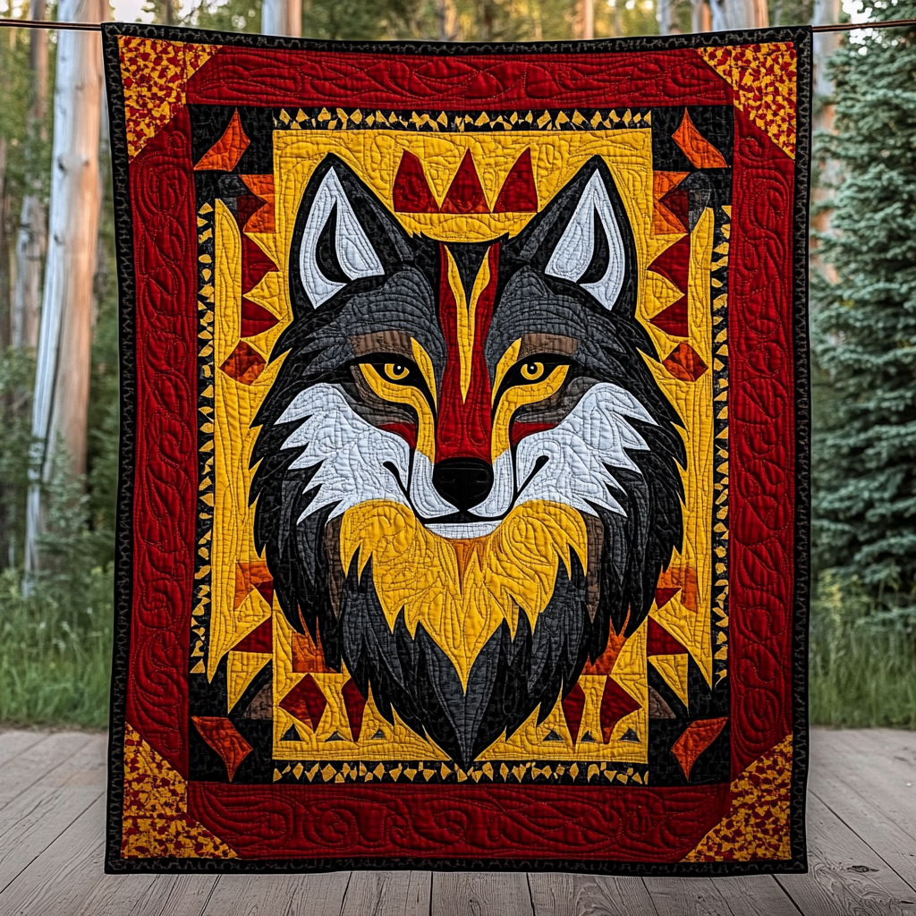 Native American Wolf DAI171224049 Quilt Blanket