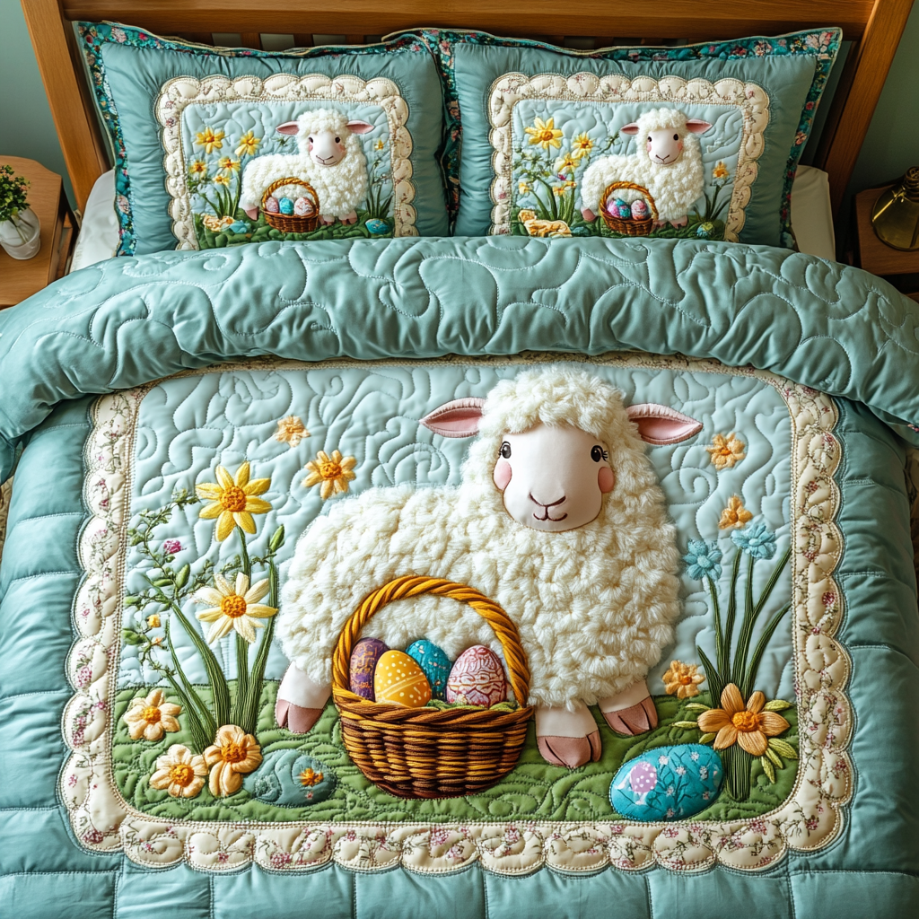 Easter Sheep DAI090125078 Quilt Bedding Set