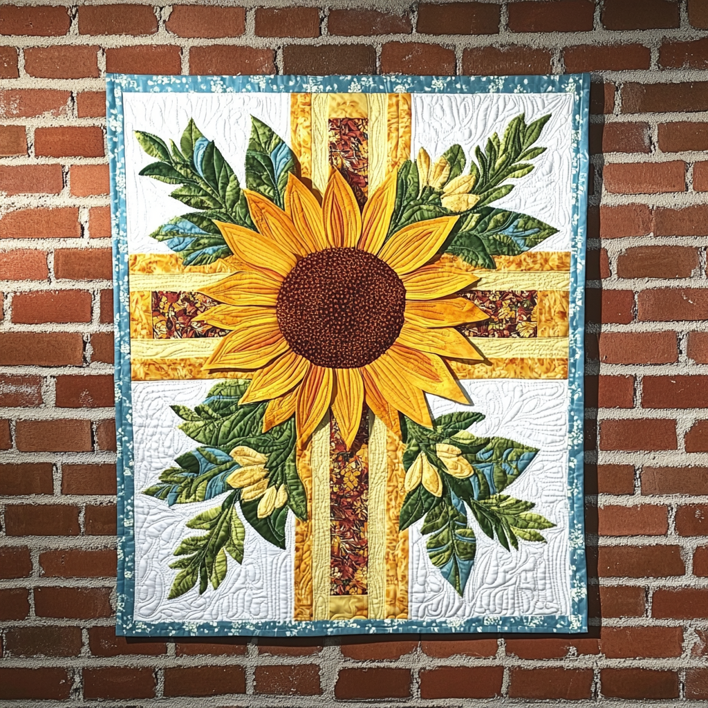 Sunflower Christian Cross DAI101224017 Quilt Bedding Set