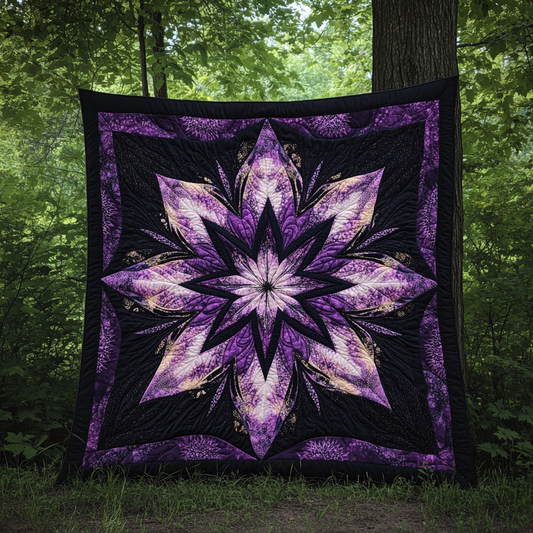 Purple Flower TAI080824149 Quilt Blanket