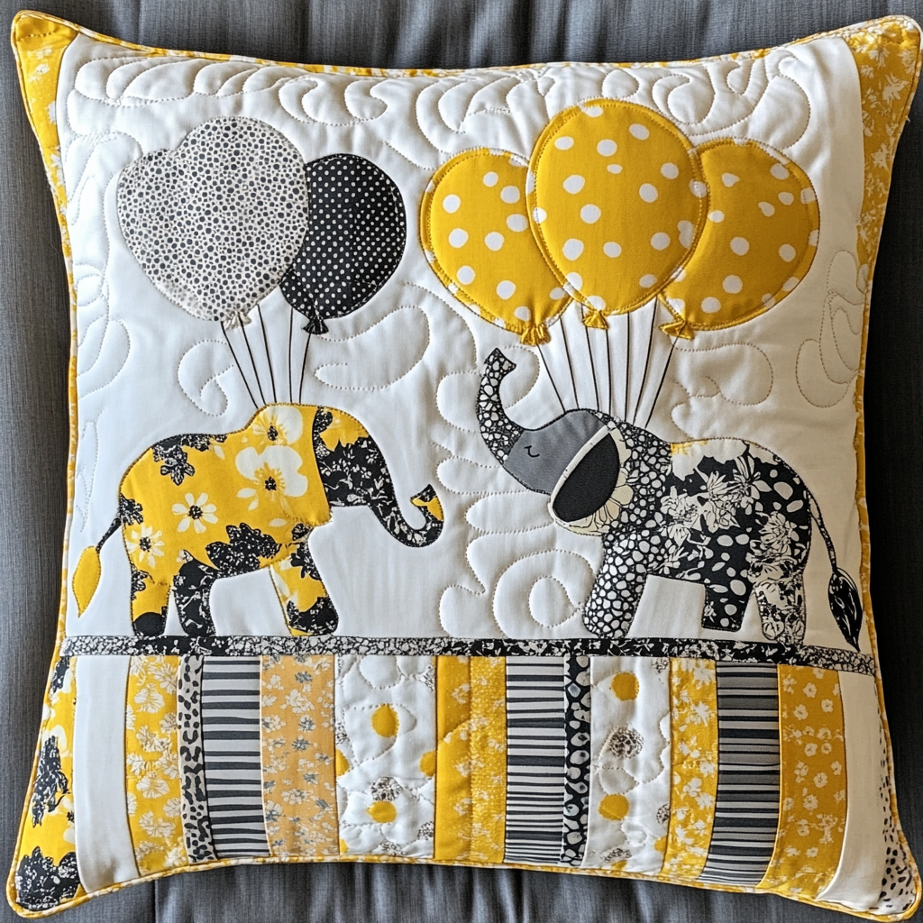 Elephant TAI181024421 Quilted Pillow Case