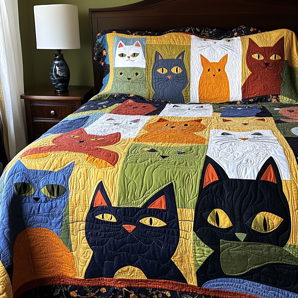 Cat TAI041024524 Quilt Bedding Set