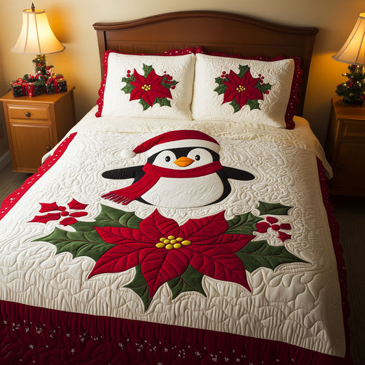 Christmas Penguin TAI201124322 Quilt Bedding Set