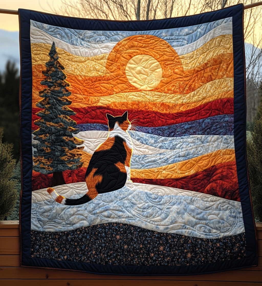 Sunrise Cat DAI090125207 Quilt Blanket