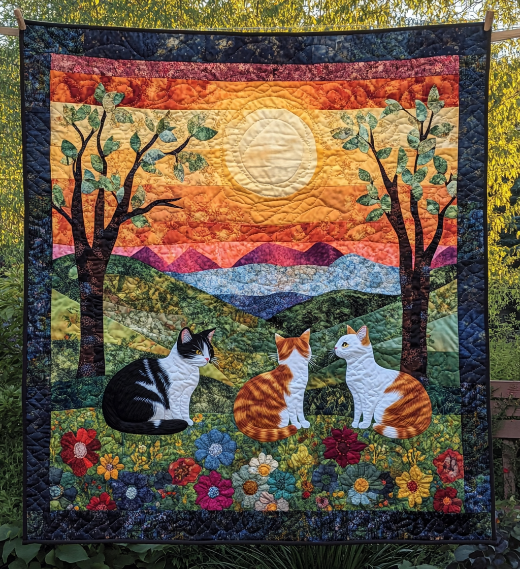 Cat Garden DAI090125210 Quilt Blanket