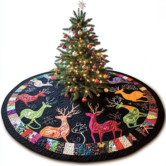 Christmas Reindeer TAI021024109 Quilted Tree Skirt