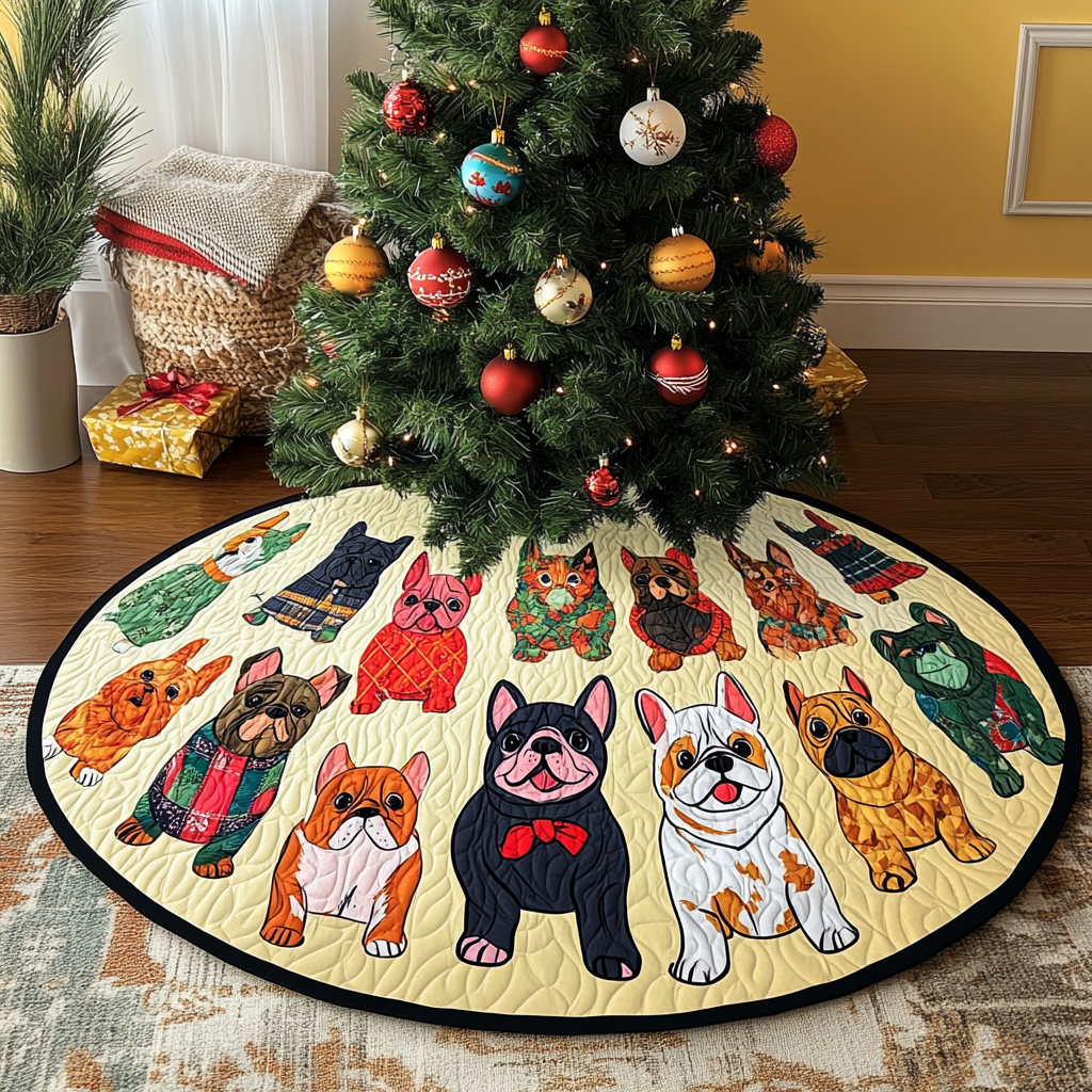 French Bulldog TAI041024208 Quilted Tree Skirt