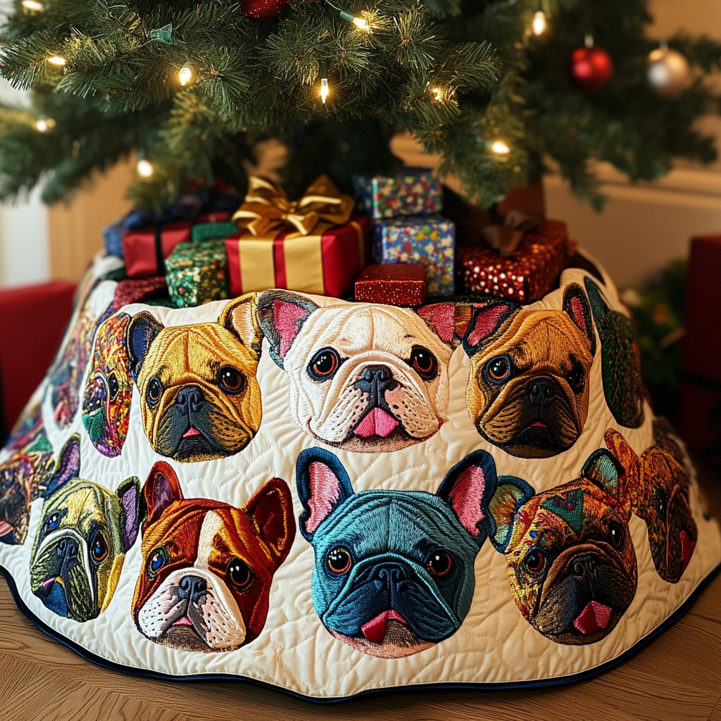 French Bulldog TAI041024221 Quilted Tree Skirt