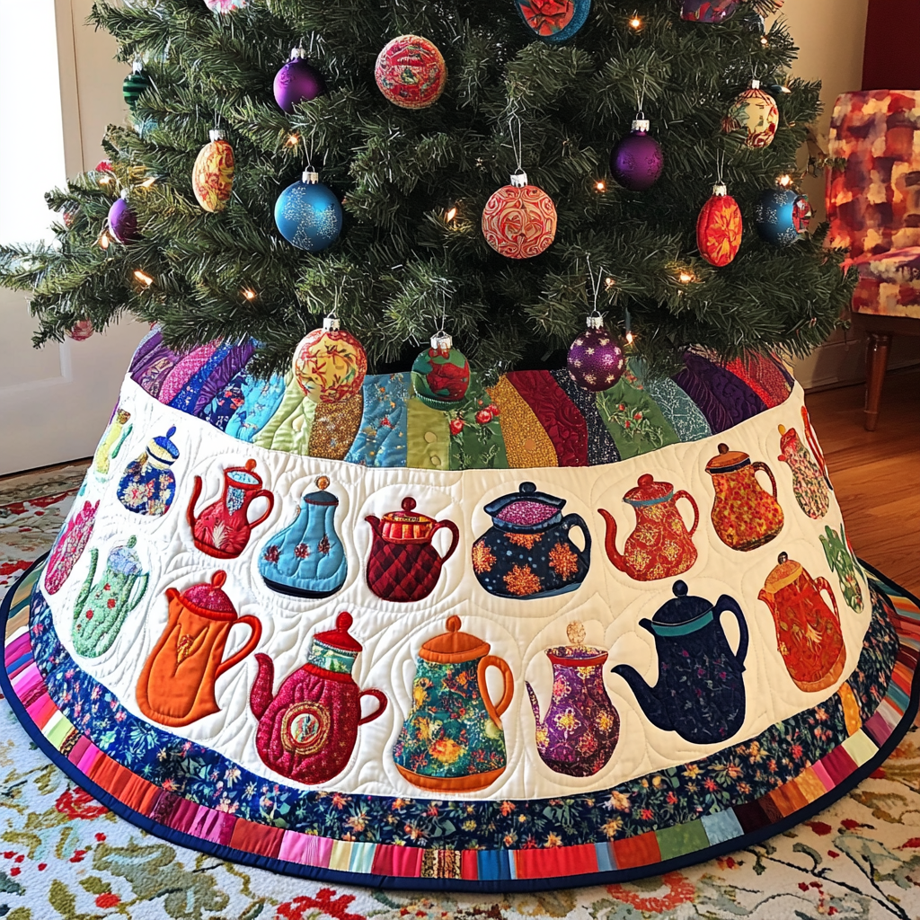 Teapot TAI041024019 Quilted Tree Skirt