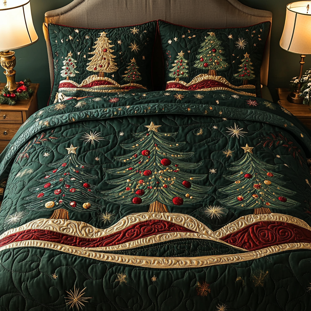 Christmas Tree TAI141124107 Quilt Bedding Set