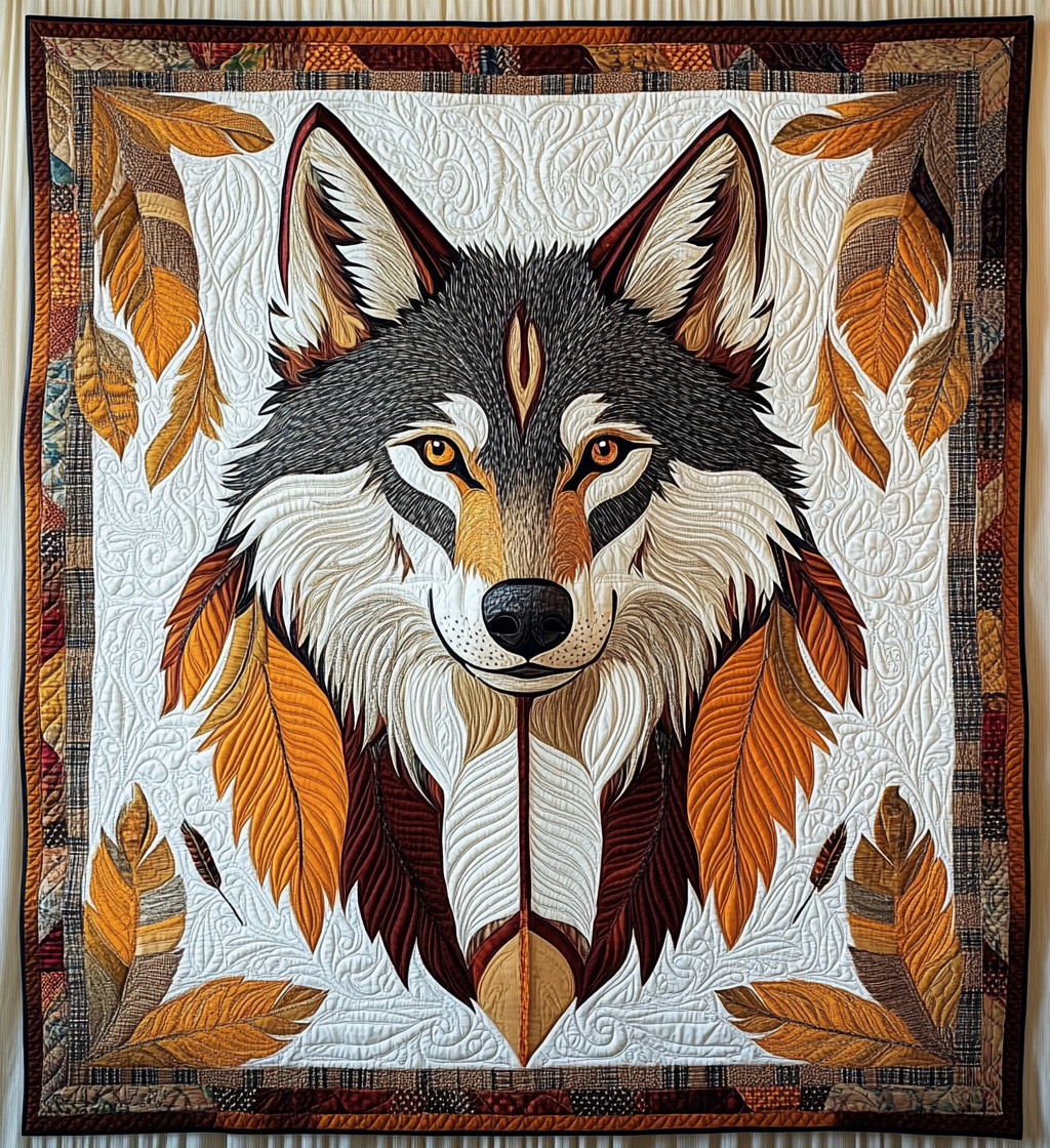 Native American Wolf DAI171224053 Quilt Blanket