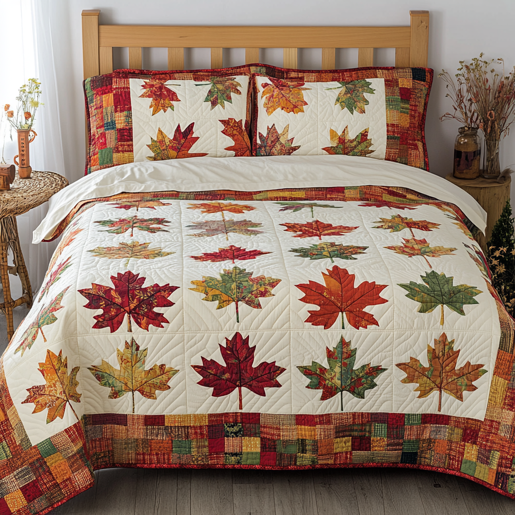 Maple Leaves DAI280824111 Quilt Bedding Set