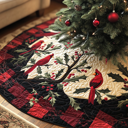 Christmas Cardinal TAI091024312 Quilted Tree Skirt