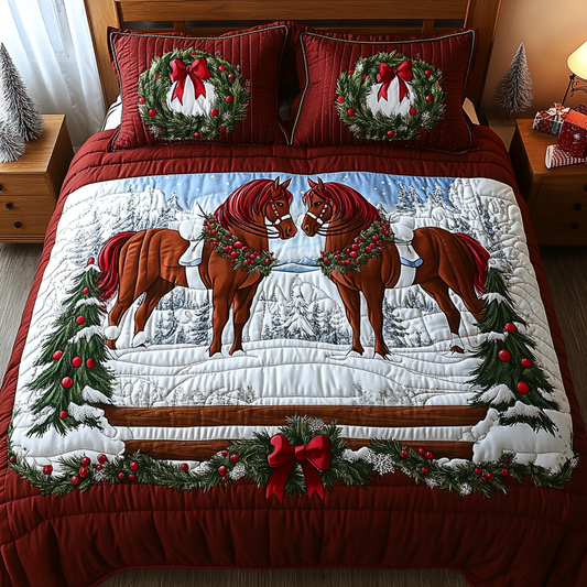 Christmas Horse TAI201124276 Quilt Bedding Set