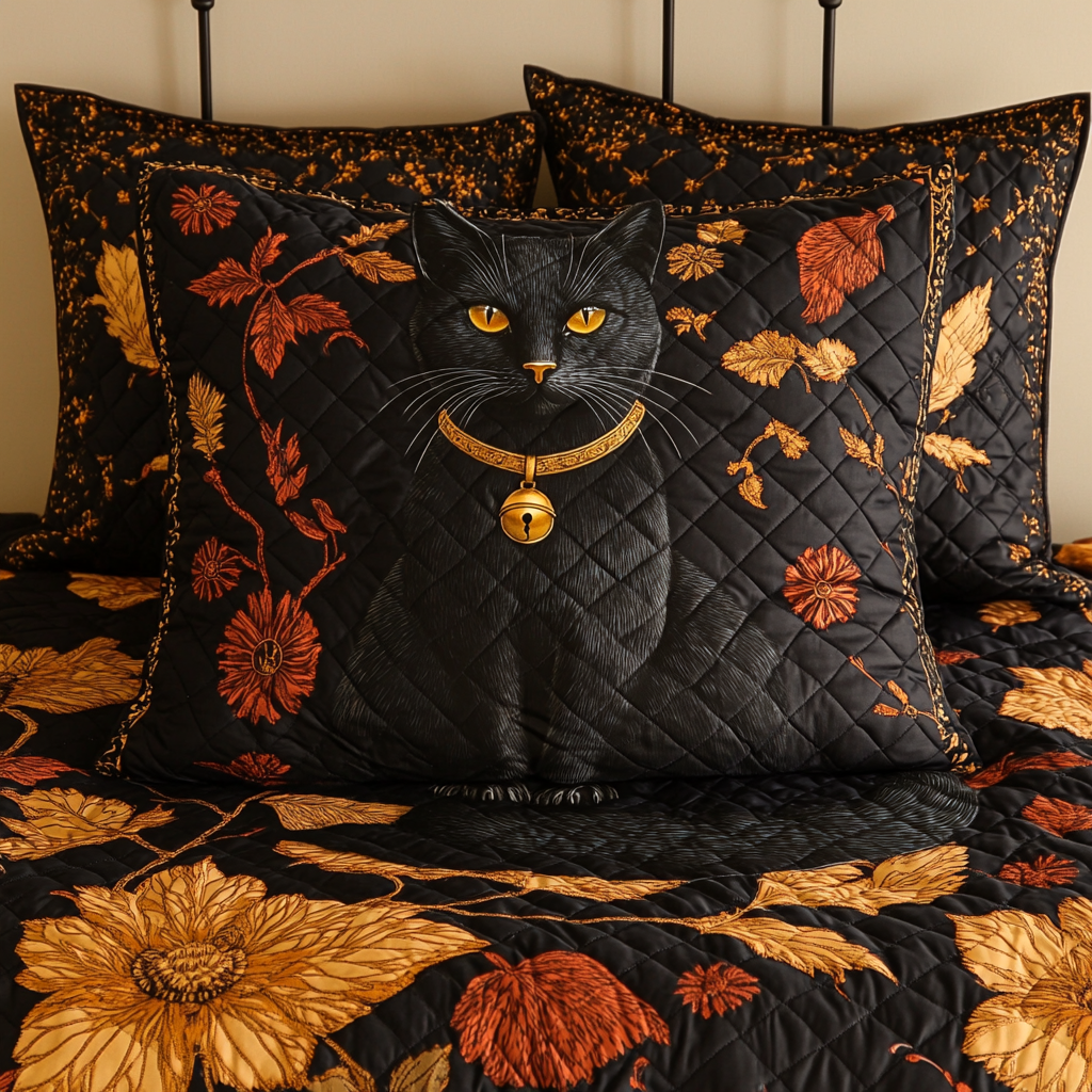 Black Cat TAI141124400 Quilted Pillow Case