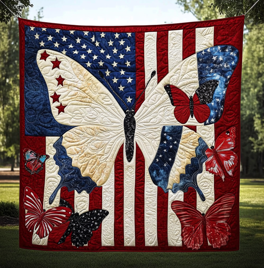 Patriotic Butterfly DAI190225069 Quilt Blanket